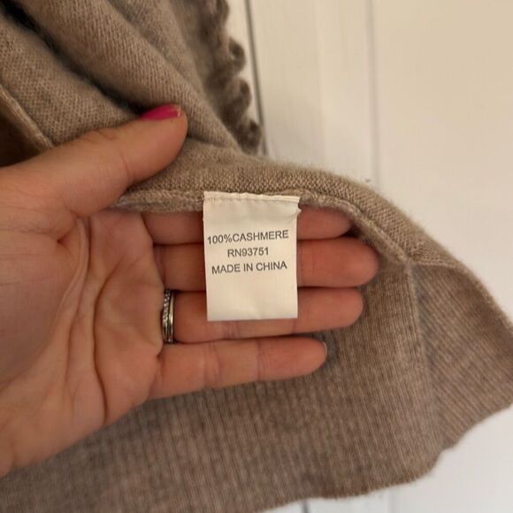 In Cashmere tan 100% cashmere stitch detail cardigan Large - Picture 4 of 8